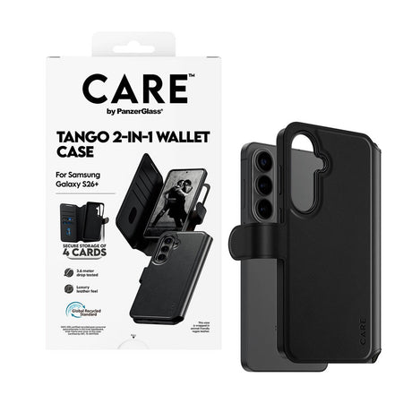Samsung Galaxy S26+ (Plus) CARE by PanzerGlass Feature Tango 2-in-1 Deksel med Lommebok - Svart
