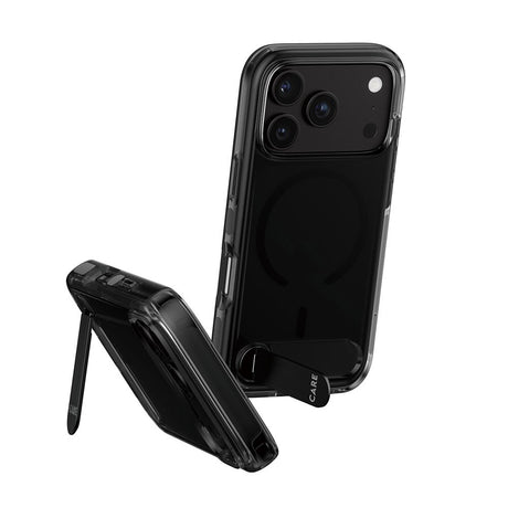 iPhone 18 Pro / 17 Pro CARE by PanzerGlass Feature Kickstand Deksel - MagSafe Kompatibel - Svart / Gjennomsiktig