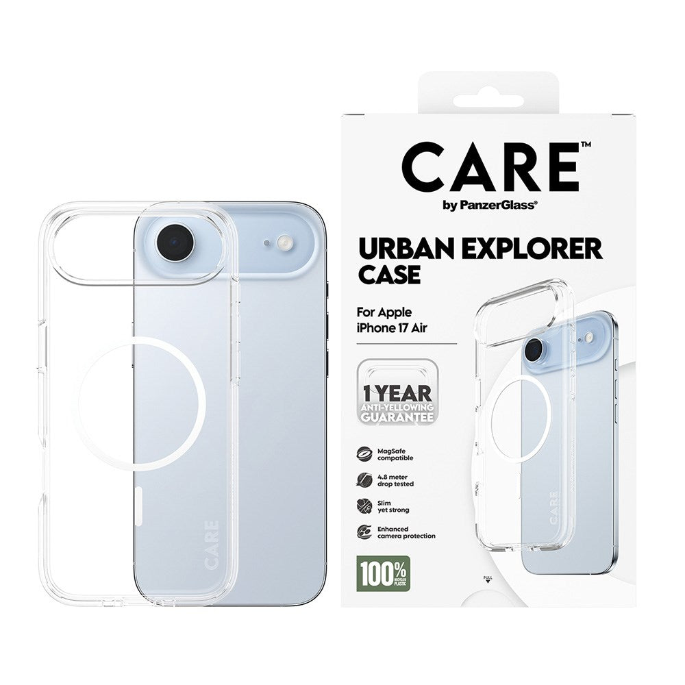 CARE by PanzerGlass iPhone Air FLAGSHIP Urban Explorer Deksel - MagSafe Kompatibel - Transparent