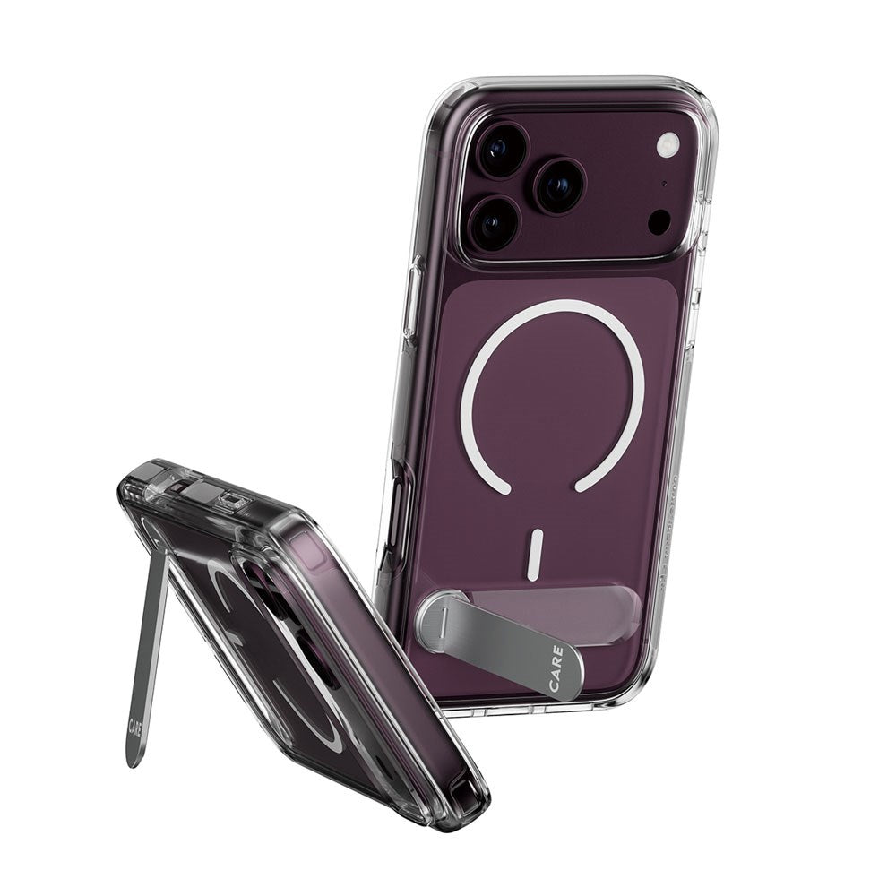 iPhone 18 Pro / 17 Pro CARE by PanzerGlass Feature Kickstand Deksel - MagSafe Kompatibel - Gjennomsiktig / Hvit