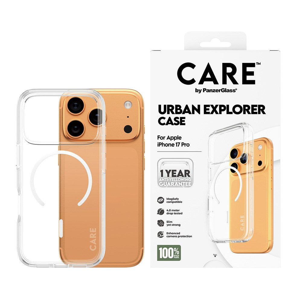 CARE by PanzerGlass iPhone 17 Pro FLAGSHIP Urban Explorer Deksel - MagSafe Kompatibel - Transparent