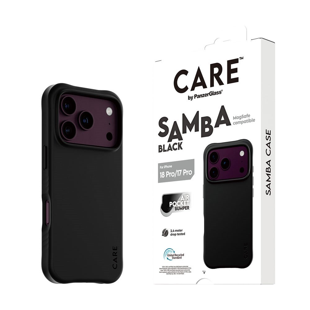 iPhone 18 Pro / 17 Pro CARE by PanzerGlass Fashionable Samba Deksel - MagSafe Kompatibel - Black