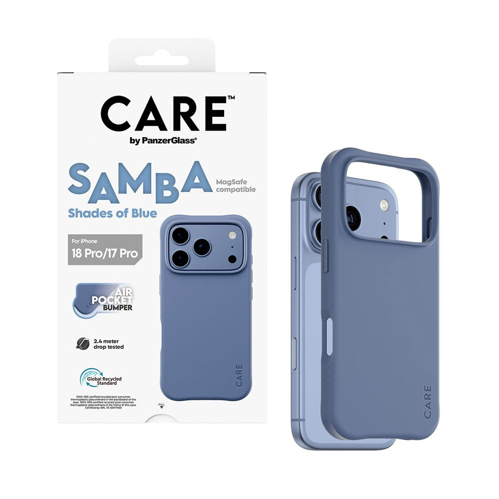 iPhone 18 Pro / 17 Pro CARE by PanzerGlass Fashionable Samba Deksel - MagSafe Kompatibel - Shades of Blue