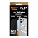 CARE by PanzerGlass Samsung Galaxy S25 Edge 3-i-1 FLAGSHIP Bundle - Deksel / Privacy Skjermbeskyttelse (UWF) / Kamerabeskyttelse - Gjennomsiktig / Hvit