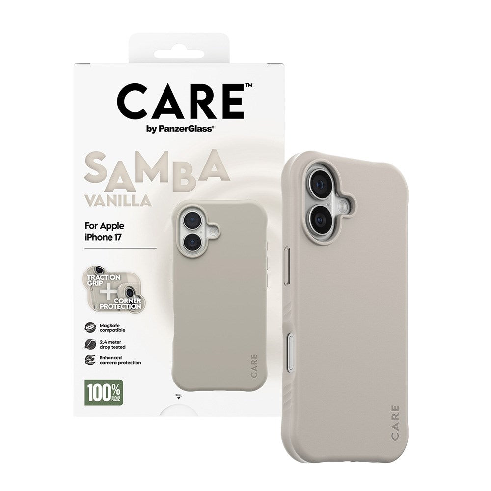 CARE by PanzerGlass iPhone 17 Fashionable Samba Deksel - MagSafe Kompatibel - Vanilla