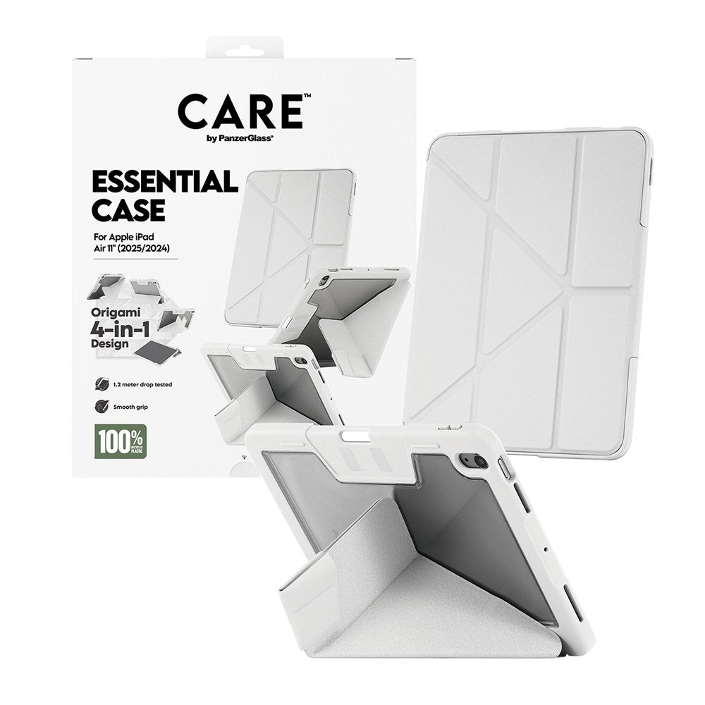 iPad Air 11" (2025 / 2024) Care by PanzerGlass Essential Case - Stående Funksjon - Grå