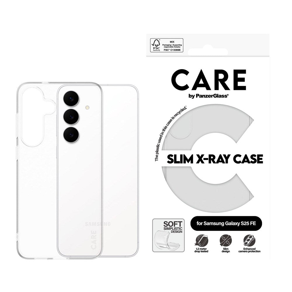 CARE by PanzerGlass Samsung Galaxy S25 FE Fashionable Transparent X-Ray Soft Basic Case - Gjennomsiktig