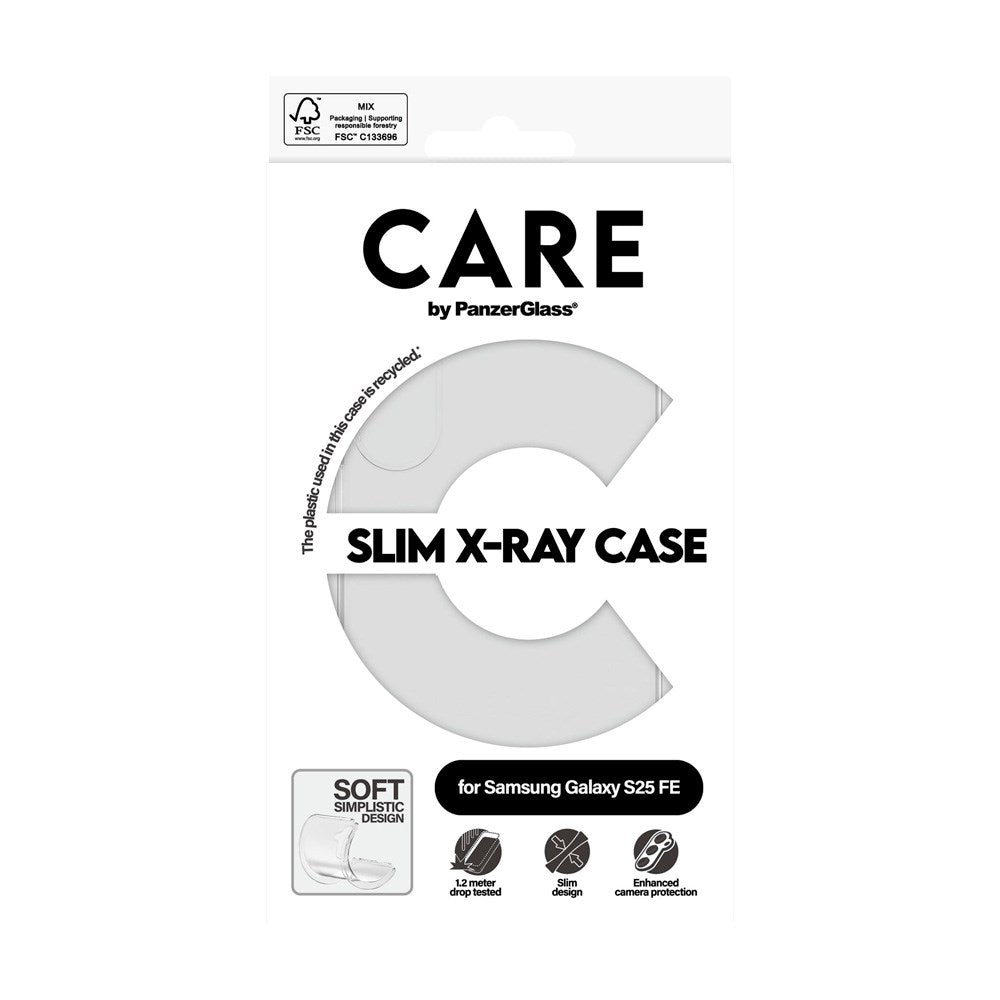 CARE by PanzerGlass Samsung Galaxy S25 FE Fashionable Transparent X-Ray Soft Basic Case - Gjennomsiktig