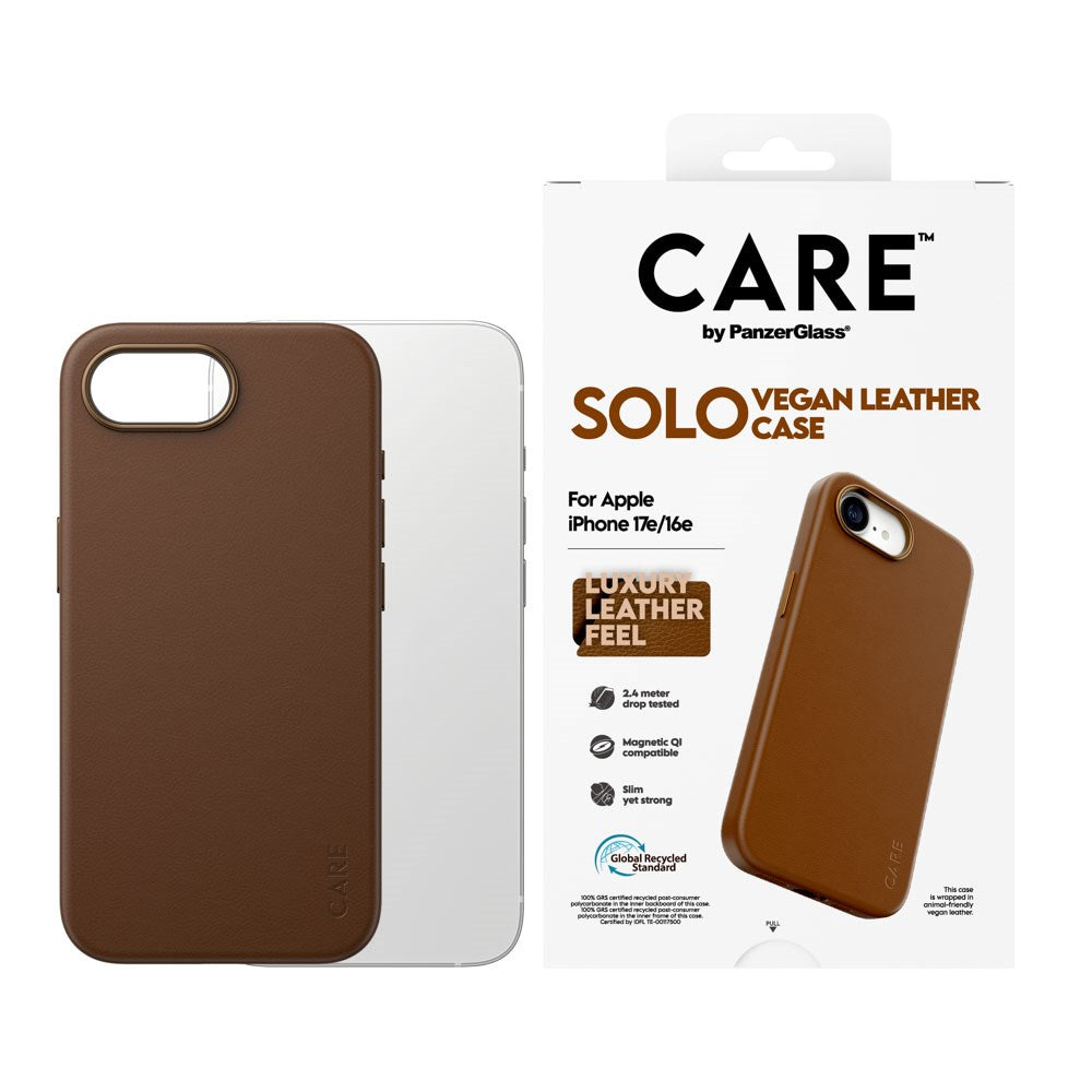 iPhone 17e / 16e CARE by PanzerGlass SOLO Deksel - Brun