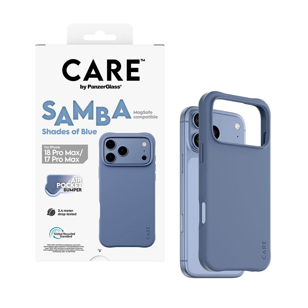 iPhone 18 Pro Max  / 17 Pro Max CARE by PanzerGlass Fashionable Samba Deksel - MagSafe Kompatibel - Shades of Blue