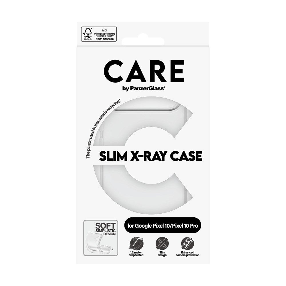 CARE by PanzerGlass Google Pixel 10 / 10 Pro Fashionable Transparent X-Ray Soft Basic Case - Gjennomsiktig