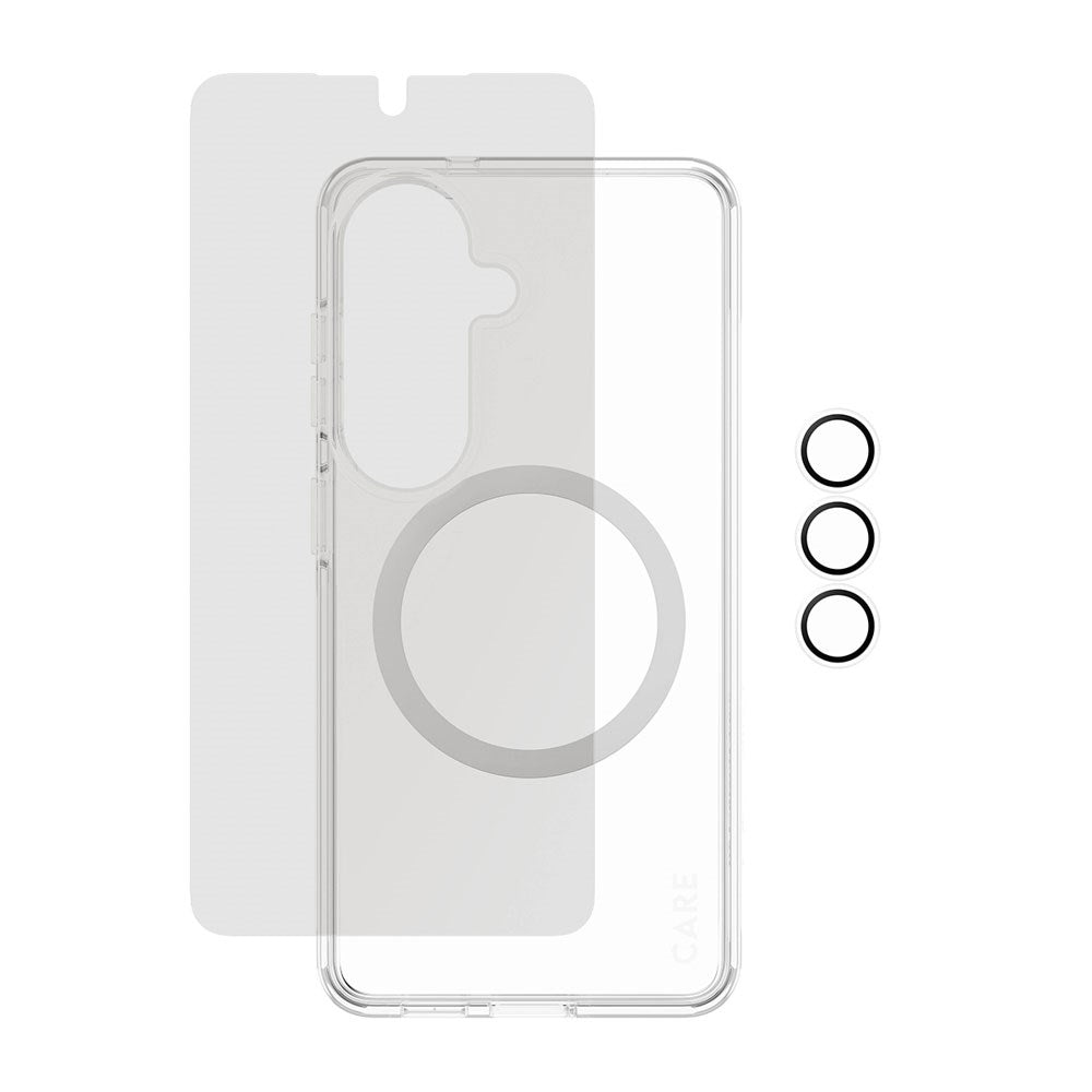 Samsung Galaxy S26 Urban Combat 3-in-1 Privacy Bundle med Deksel / Skjermbeskyttelse (Privacy) / Kamerabeskyttelse - Qi Kompatibel - Gjennomsiktig
