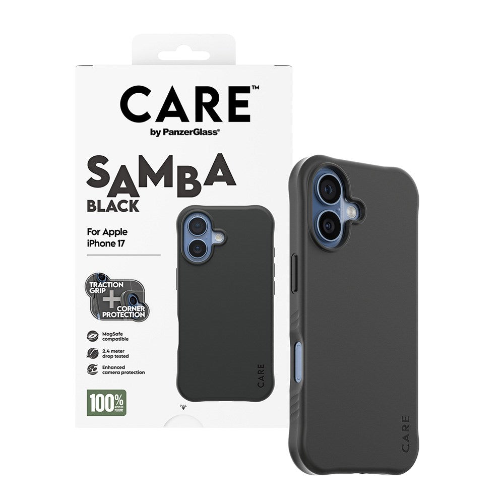 CARE by PanzerGlass iPhone 17 Fashionable Samba Deksel - MagSafe Kompatibel - Black