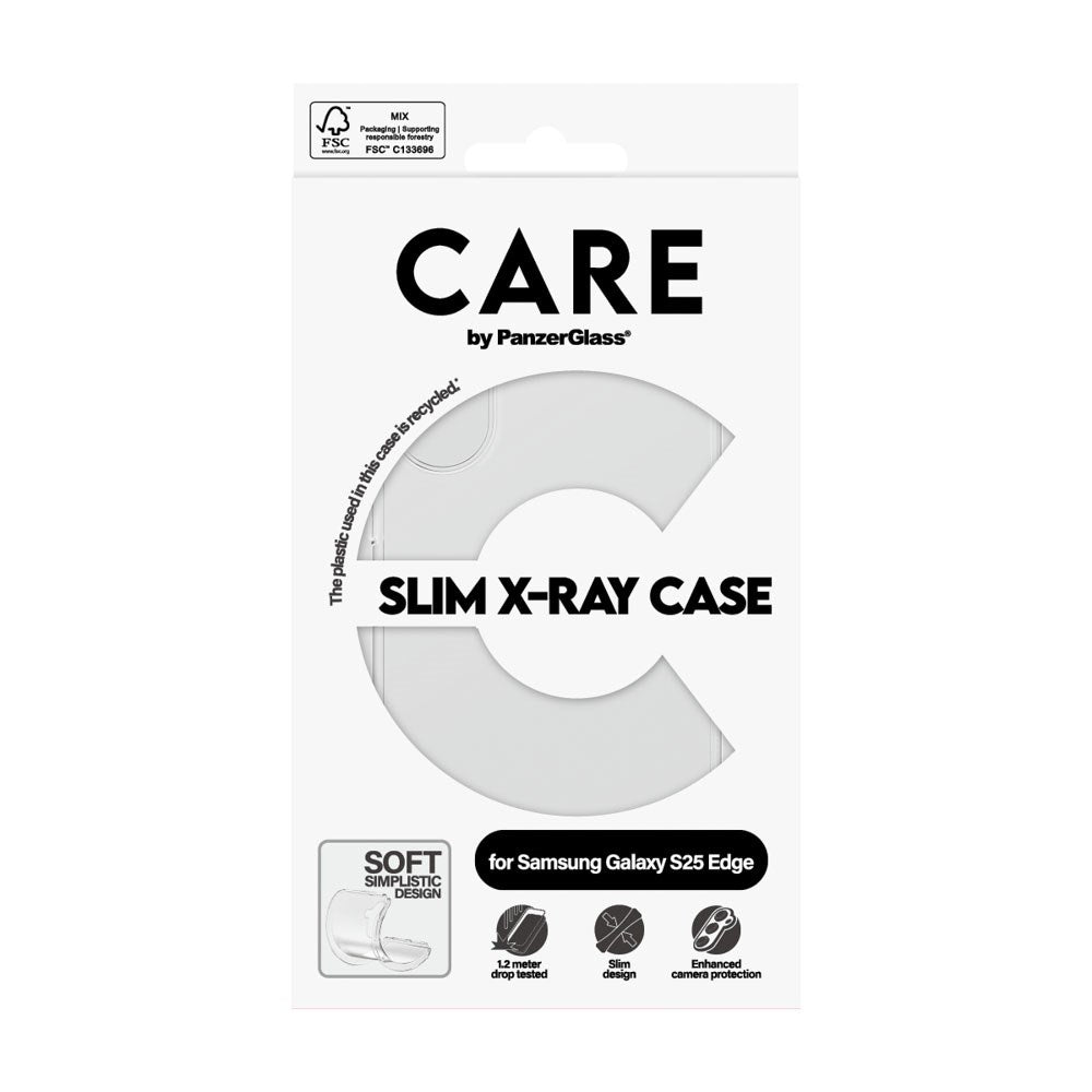 CARE by PanzerGlass Samsung Galaxy S25 Edge FASHION X-Ray Soft Basic Deksel - Gjennomsiktig