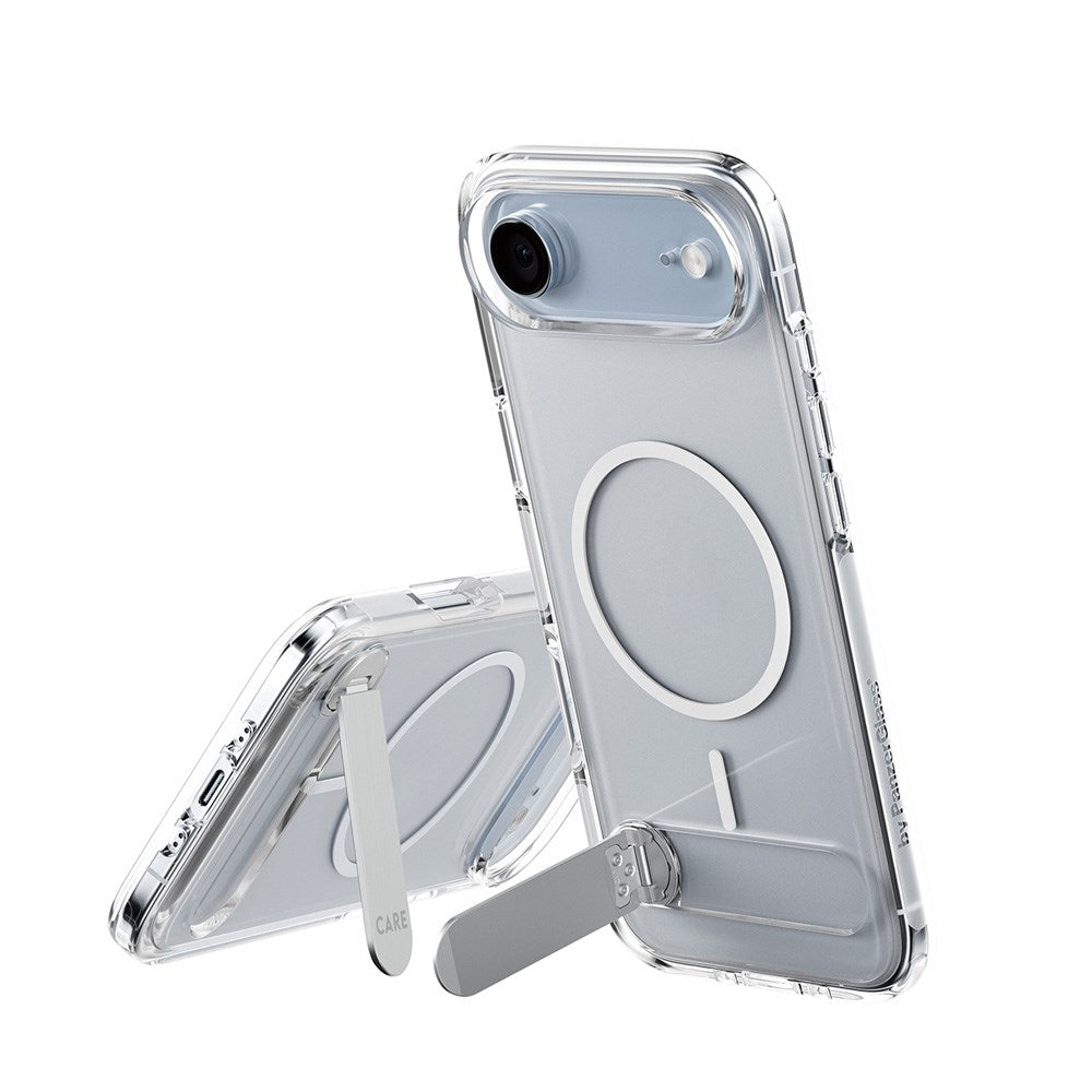 CARE by PanzerGlass iPhone Air Feature Kickstand Deksel - MagSafe Kompatibel - Transparent / Silver