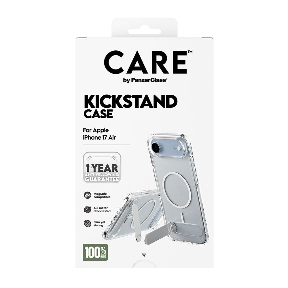 CARE by PanzerGlass iPhone Air Feature Kickstand Deksel - MagSafe Kompatibel - Transparent / Silver