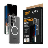 Samsung Galaxy S26 Ultra Urban Combat 3-in-1 Privacy Bundle med Deksel / Skjermbeskyttelse (Privacy) / Kamerabeskyttelse - Qi Kompatibel - Gjennomsiktig