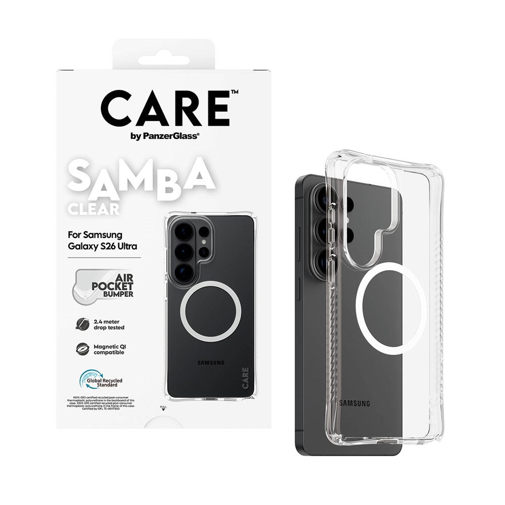 Samsung Galaxy S26 Ultra CARE by PanzerGlass Fashionable Samba Deksel - Qi Kompatibel - Gjennomsiktig