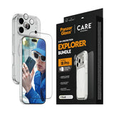 iPhone 18 Pro CARE By PanzerGlass 3-i-1 FLAGSHIP Bundle - Skjermbeskyttelse (UWF) / Deksel / Kamerabeskyttelse - Gjennomsiktig