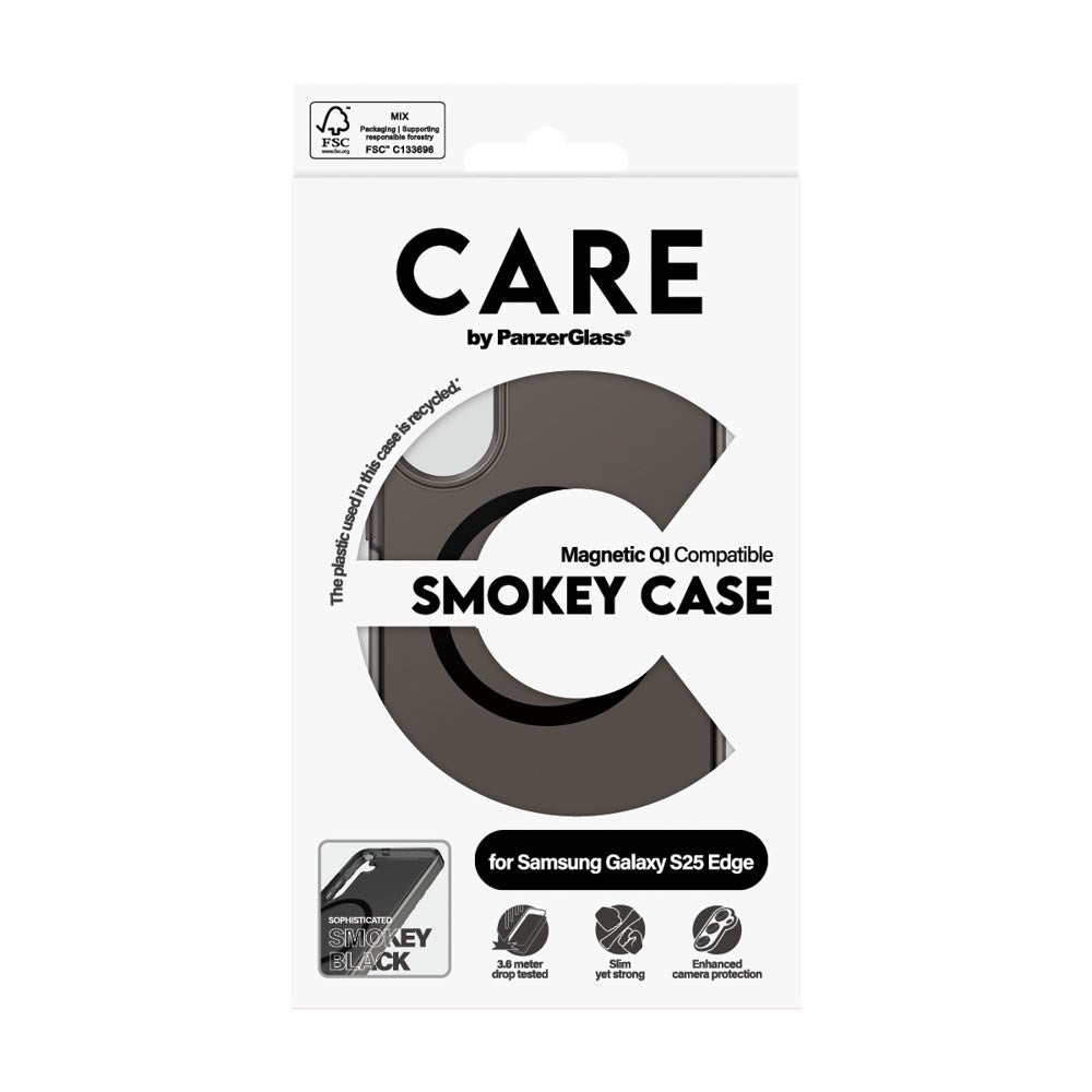 CARE by PanzerGlass Samsung Galaxy S25 Edge FLAGSHIP Urban Combat Deksel - MagSafe Kompatibel - Smokey / Black