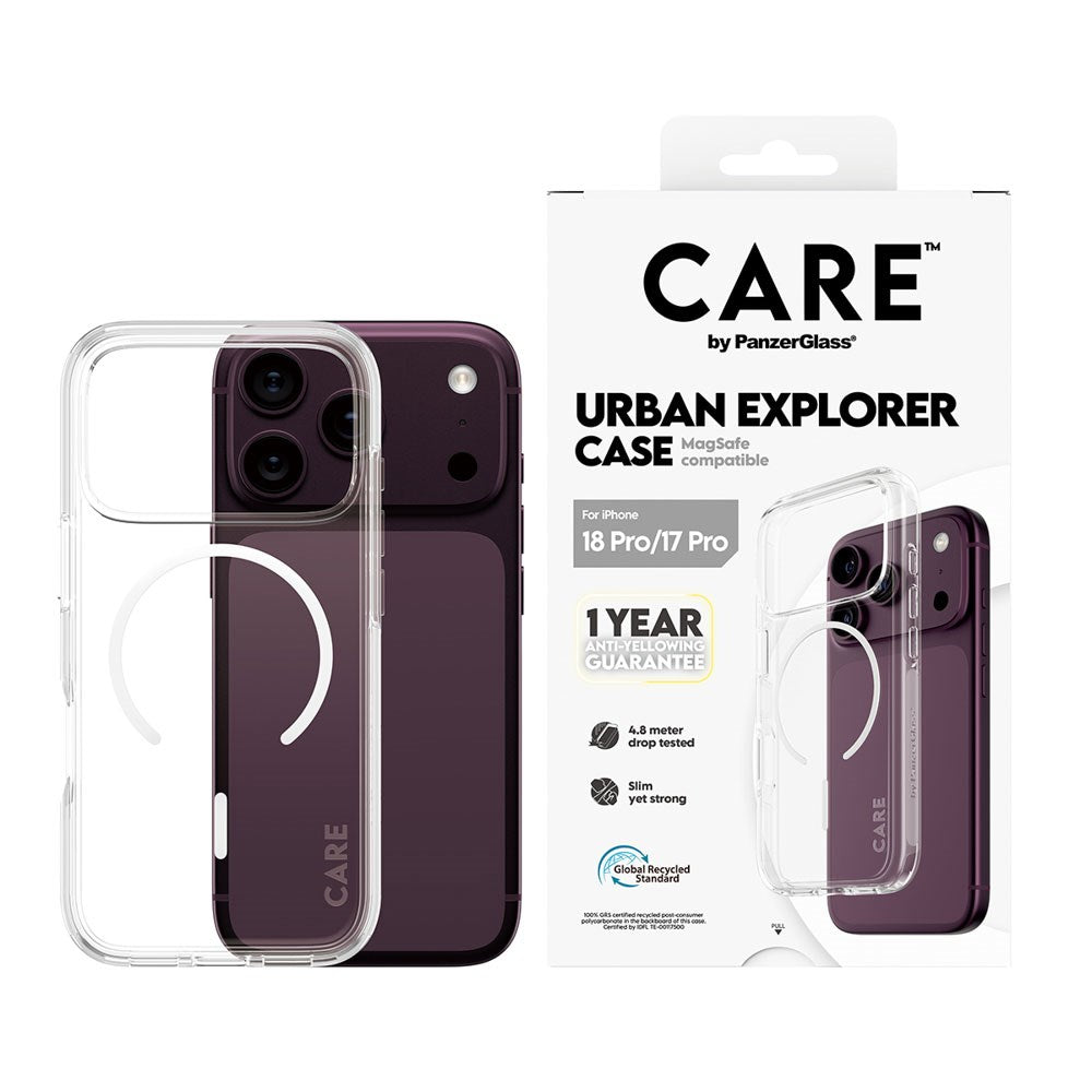 iPhone 18 Pro / 17 Pro CARE by PanzerGlass FLAGSHIP Urban Explorer Deksel - MagSafe Kompatibel - Transparent / White