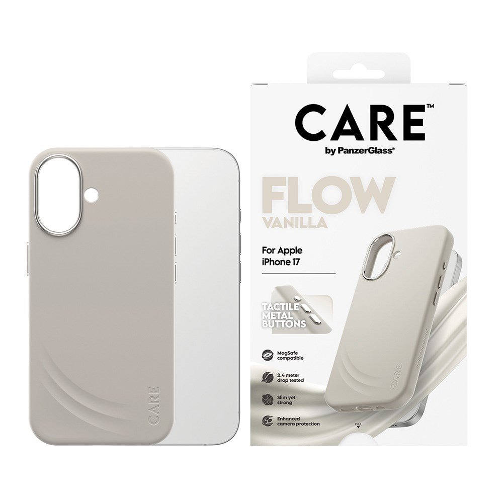 CARE by PanzerGlass iPhone 17 Feature Flow Deksel - MagSafe Kompatibel - Vanilla