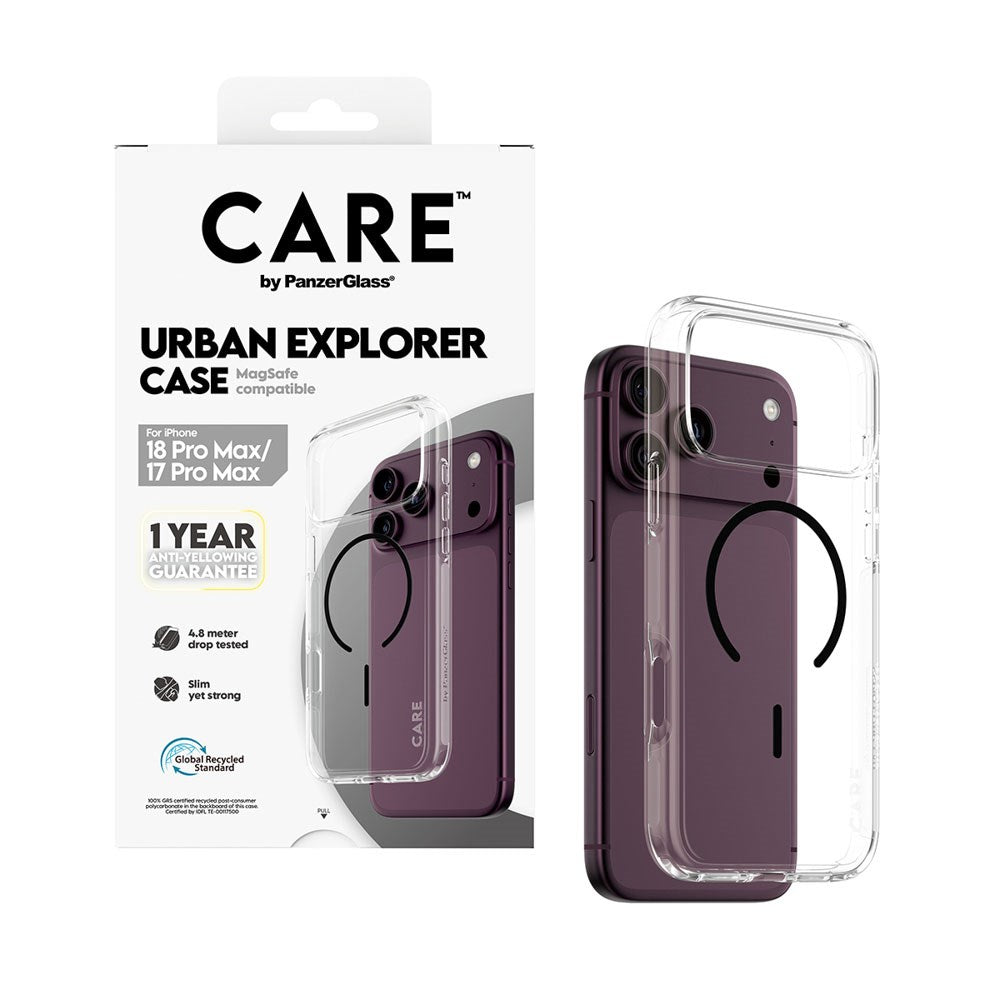 iPhone 18 Pro Max  / 17 Pro Max CARE by PanzerGlass FLAGSHIP Urban Explorer Deksel - MagSafe Kompatibel - Transparent / Black