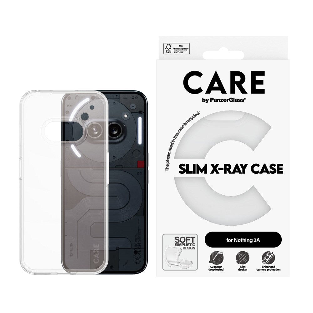 CARE by PanzerGlass Nothing Phone (3a) Fashionable Transparent X-Ray Soft Basic Case - Gjennomsiktig