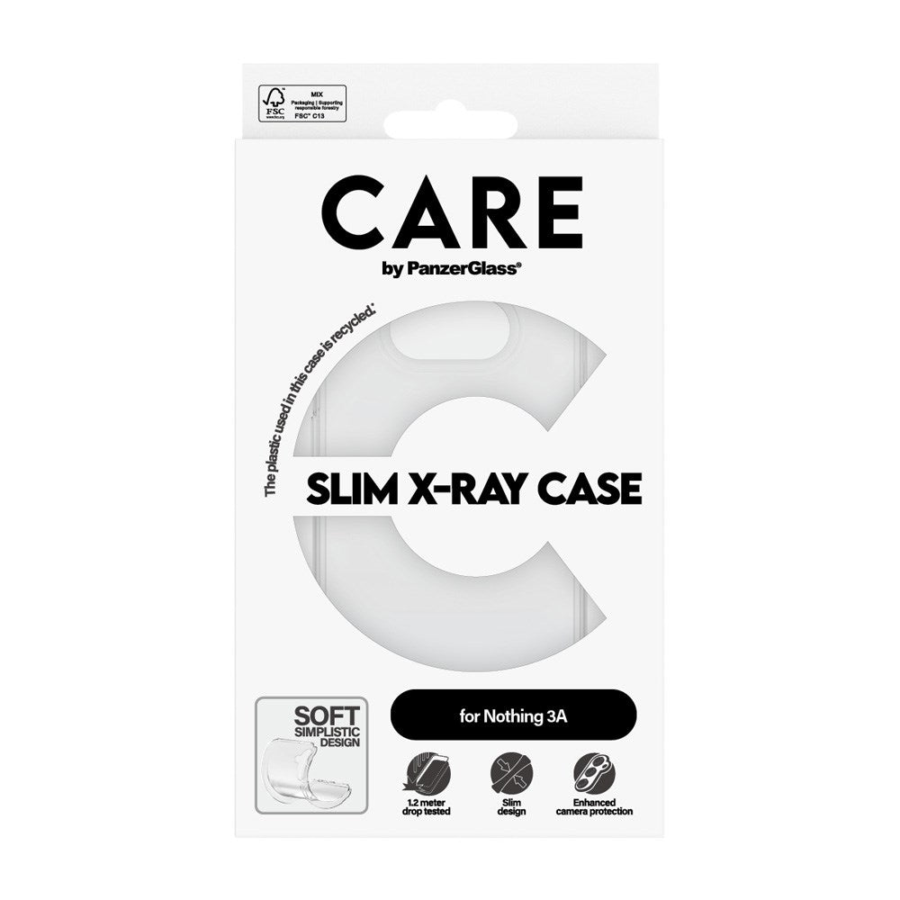 CARE by PanzerGlass Nothing Phone (3a) Fashionable Transparent X-Ray Soft Basic Case - Gjennomsiktig
