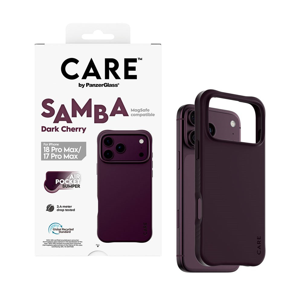 iPhone 18 Pro Max  / 17 Pro Max CARE by PanzerGlass Fashionable Samba Deksel - MagSafe Kompatibel - Dark Cherry