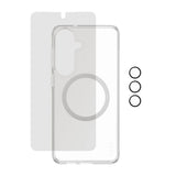 Samsung Galaxy S26+ (Plus) Urban Combat 3-in-1 Privacy Bundle med Deksel / Skjermbeskyttelse (Privacy) / Kamerabeskyttelse - Qi Kompatibel - Gjennomsiktig