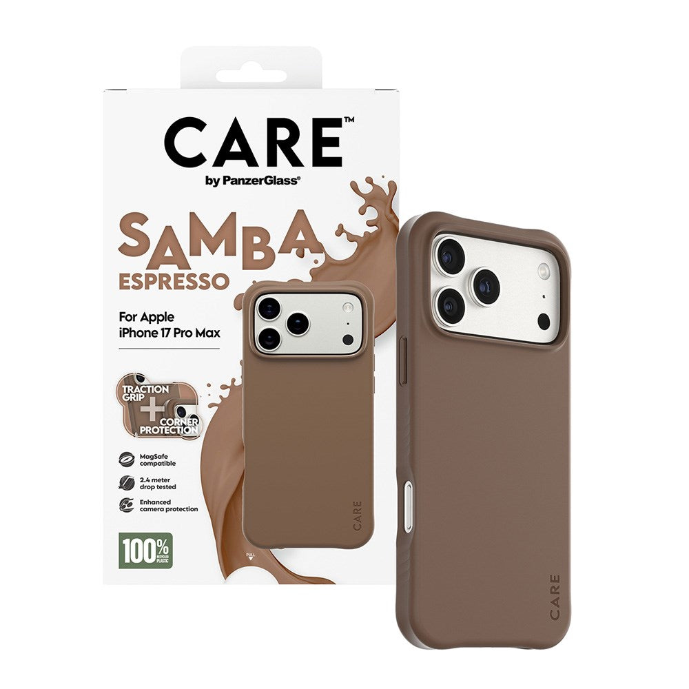 CARE by PanzerGlass iPhone 17 Pro Max Fashionable Samba Deksel - MagSafe Kompatibel - Espresso