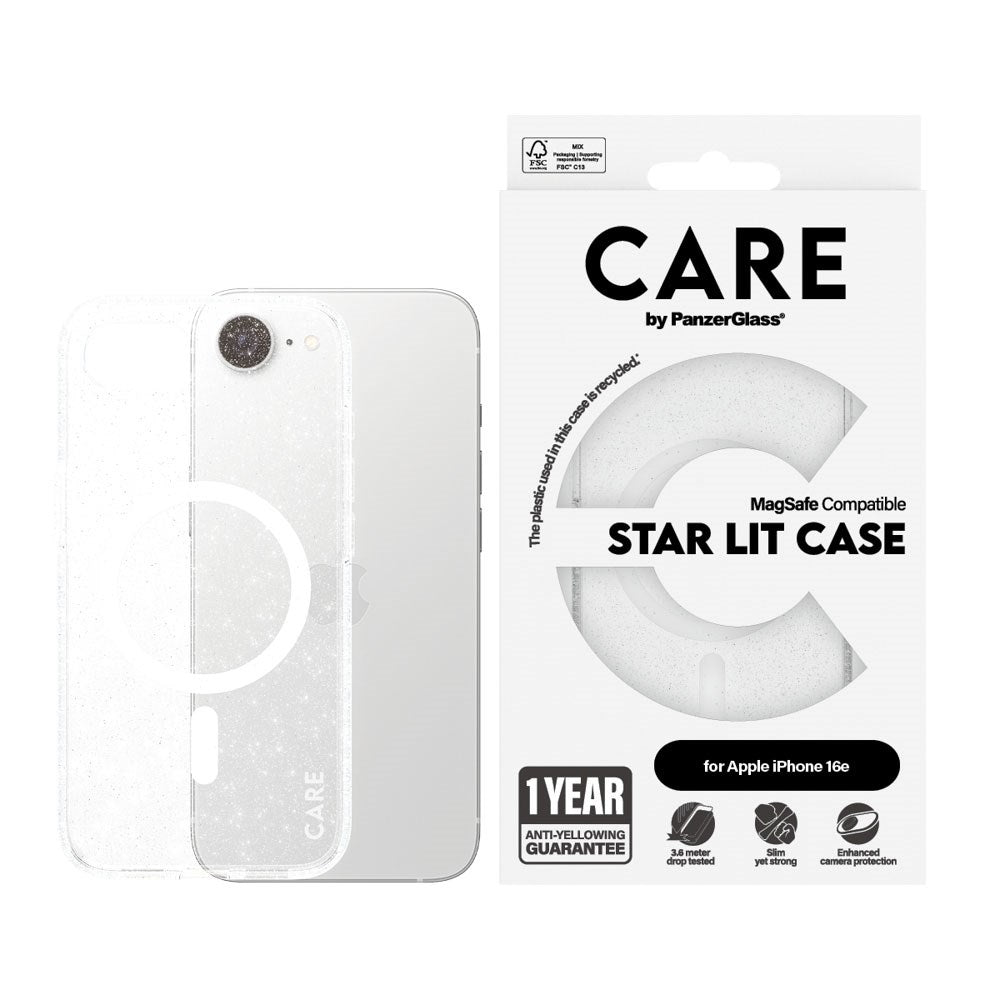 CARE by PanzerGlass iPhone 16e FLAGSHIP Urban Combat Deksel - MagSafe Kompatibel - Star Lit / White