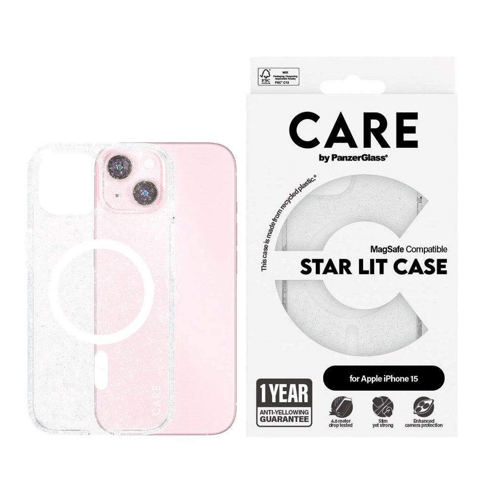 CARE by PanzerGlass iPhone 15 FLAGSHIP Urban Combat-deksel - MagSafe Kompatibel - Star Lit / White