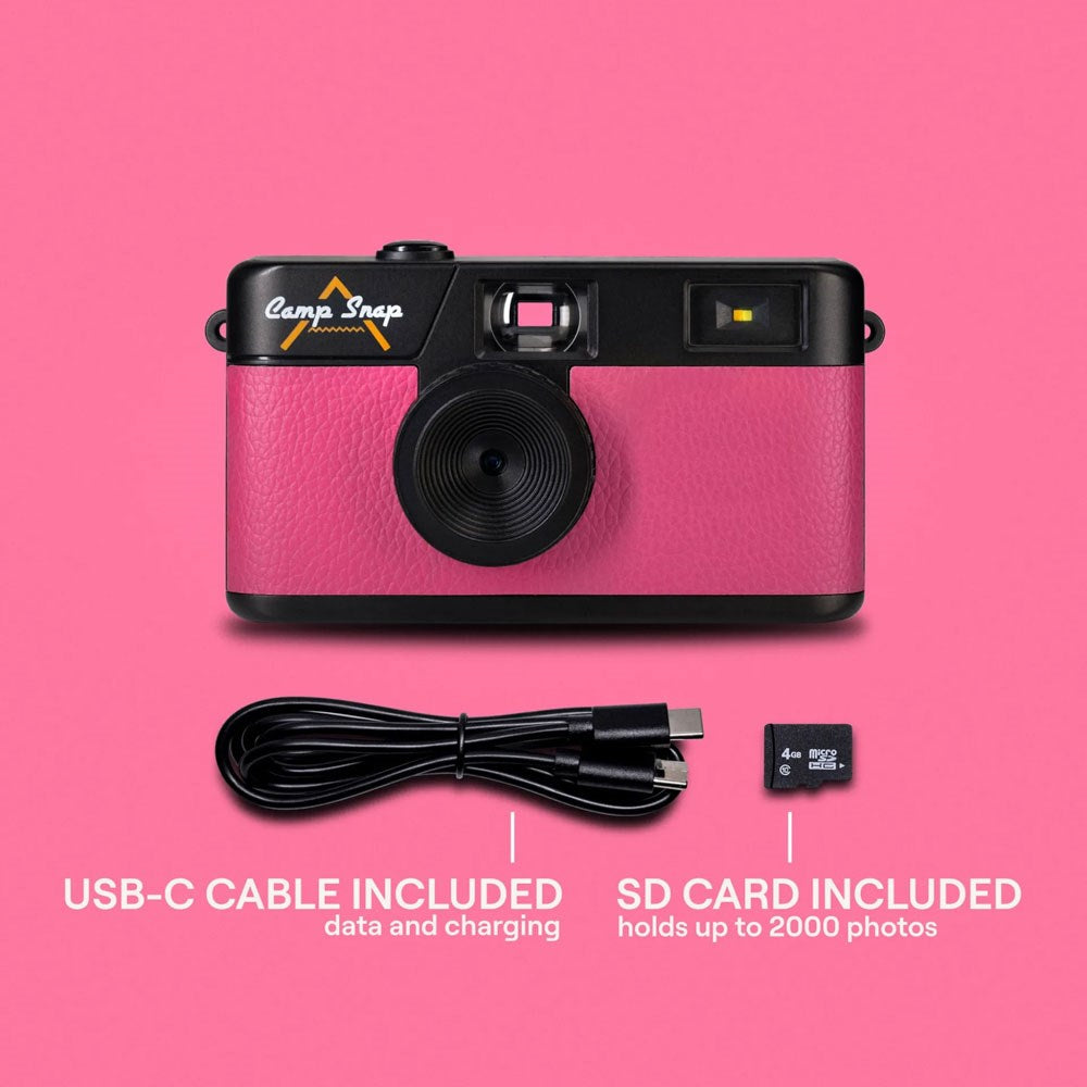 Camp Snap Skjermløst Digitalkamera - 8 Megapiksler - Oppladbart - Flamingo Pink