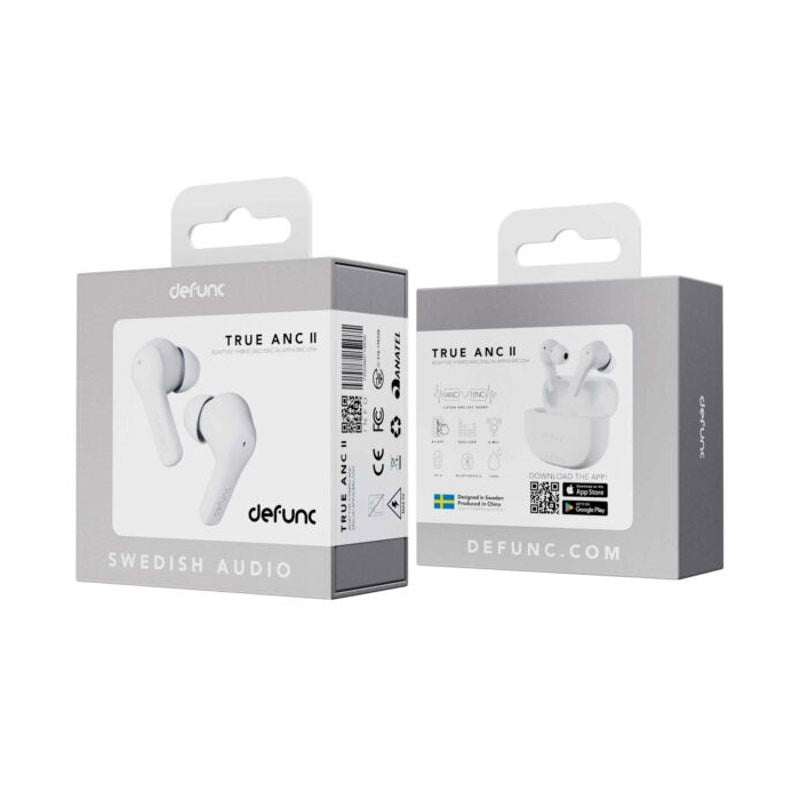 Defunc True ANC Plugin Trådløse Hodetelefoner – In-Ear – Hvit