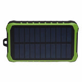 Denver PSO-10012 Solcelle Powerbank m. Håndsveiv & Lommelykt - 10.000 mAh - Svart / Grønn