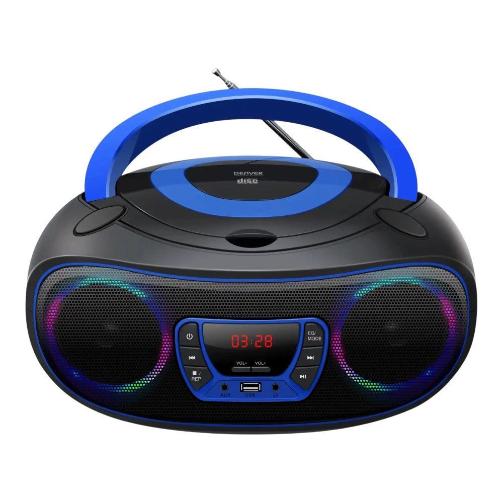 Denver TCL-212BTP Bluetooth Høyttaler m. CD-Spiller - Svart / Blå