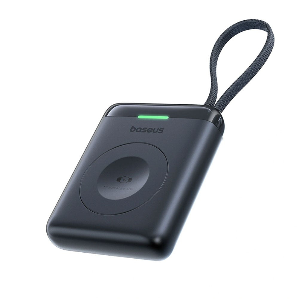 Baseus EnerFill 5W Powerbank for Apple Watch med Trådløs Lading & Innebygd USB-C Kabel - Svart