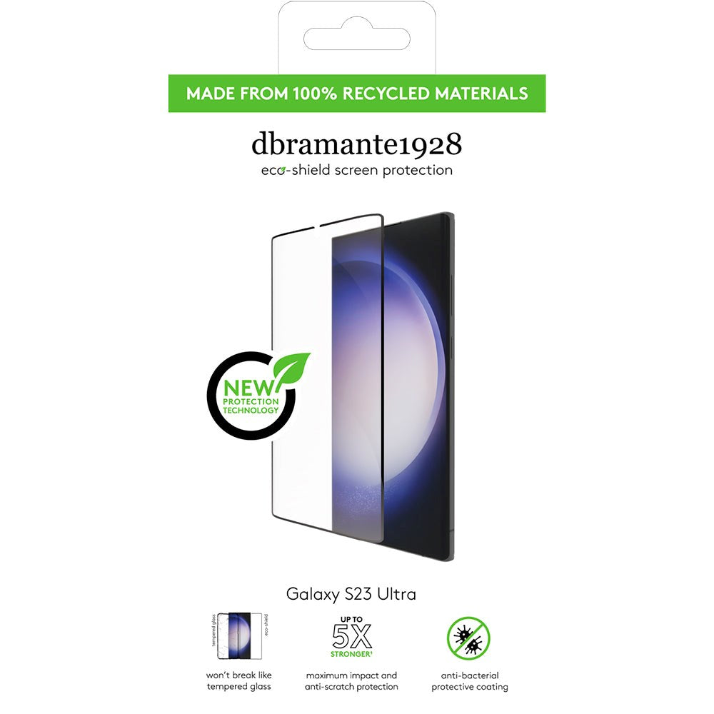 Samsung Galaxy S23 Ultra dbramante1928 Eco-Shield Skjermbeskytter med Installasjonsramme - Svart Kant