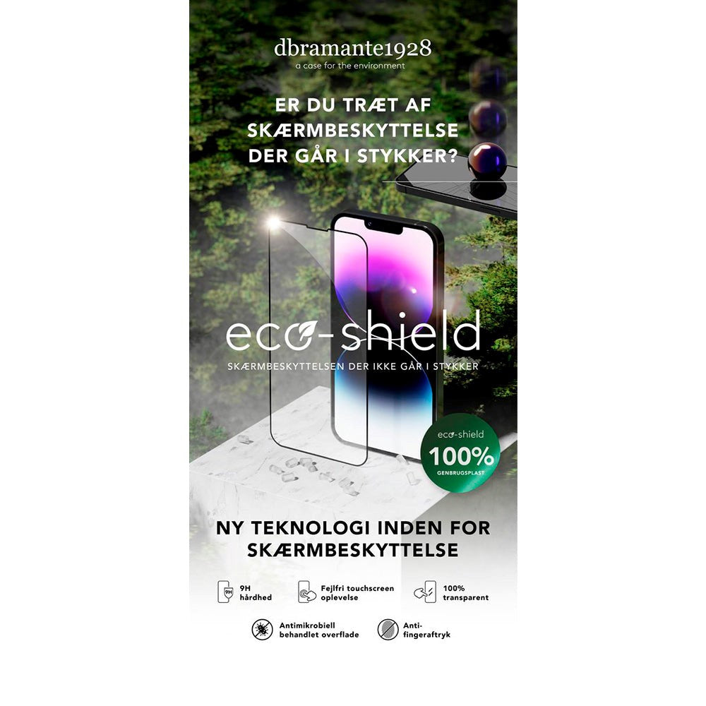 iPhone 14 Pro Max dbramante1928 Eco-Shield Skjermbeskytter med Installasjonsramme - Svart Kant