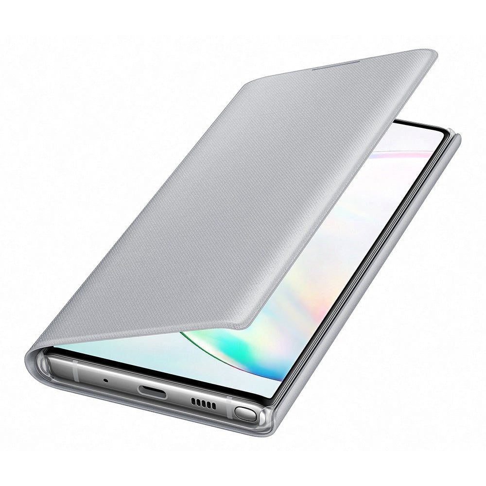 Original Samsung Galaxy Note10 LED View Case med Lommebok - EF-NN970PSEGWW - Sølv