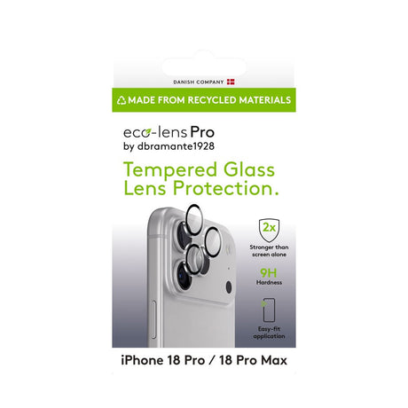 iPhone 18 Pro / 18 Pro Max dbramante1928 Eco-Lens Pro Beskyttelsesglass til Kameralinser - Gjennomsiktig