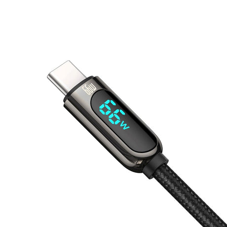 Baseus Display Hurtiglading 66W USB-A til USB-C-kabel - 1m - Svart