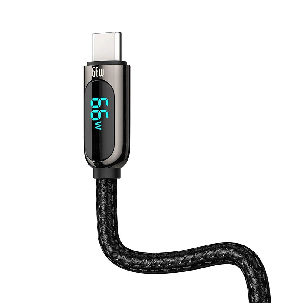 Baseus Display Hurtiglading 66W USB-A til USB-C-kabel - 1m - Svart