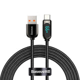 Baseus Display Hurtiglading 66W USB-A til USB-C-kabel - 1m - Svart