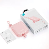 Joyroom JR-L008 Powerbank 22,5 W USB-A m. Innebygd USB-C / Lightning-kabel og Stativfunksjon - 10 000 mAh - Rosa