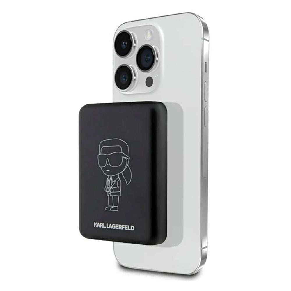 Karl Lagerfeld Magnetic & Wireless Qi Powerbank 3000 mAh - MagSafe-kompatibel - Svart / Hvit