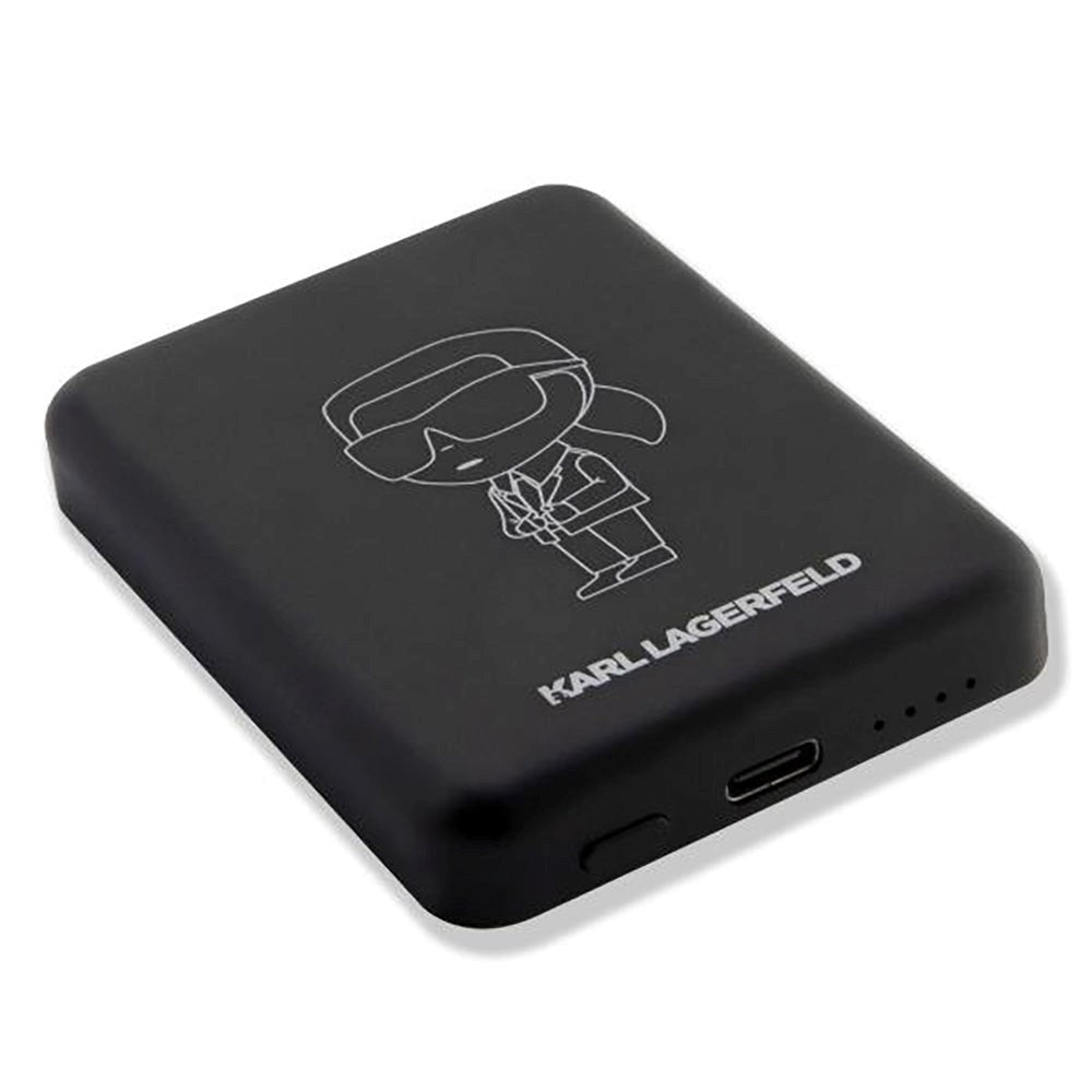 Karl Lagerfeld Magnetic & Wireless Qi Powerbank 3000 mAh - MagSafe-kompatibel - Svart / Hvit