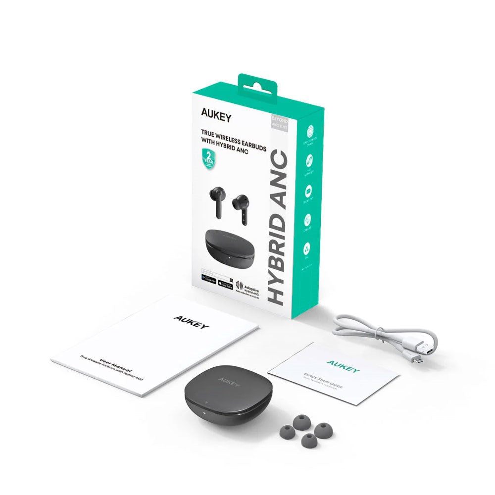 Aukey EP-B1 True Wireless Hodetelefoner BEYOND ELITE med ANC – In-Ear – Grå